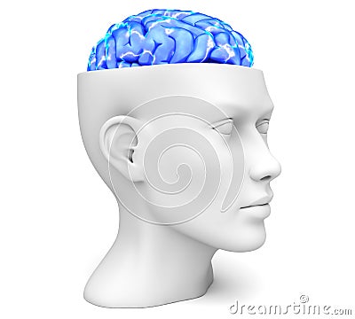 Head with active brain Stock Photo