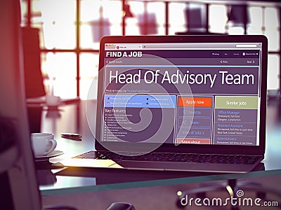 Head Of Advisory Team Join Our Team. 3D. Stock Photo
