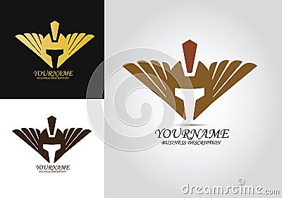 Head Armor Helmet Logo Vector Illustration