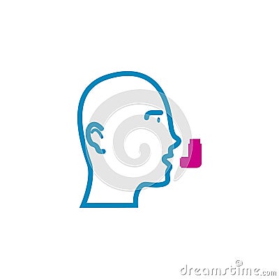 Head with asthma concept. Vector illustration decorative design Vector Illustration