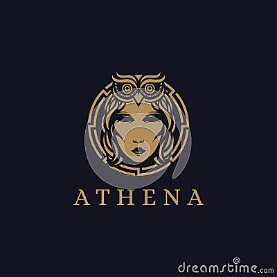 Head of Athena Goddess logo vector illustration Vector Illustration