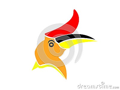 Head and beak of pelican logo Stock Photo