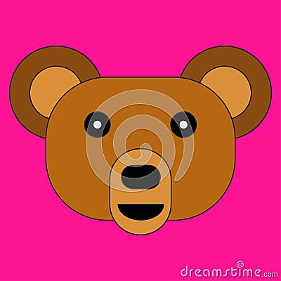 Head of a bear in cartoon flat style Vector Illustration