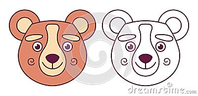 Head of a bear in color Vector Illustration