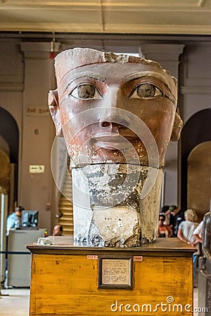 Head of an Osiride Statue of Hatshepsut Editorial Stock Photo