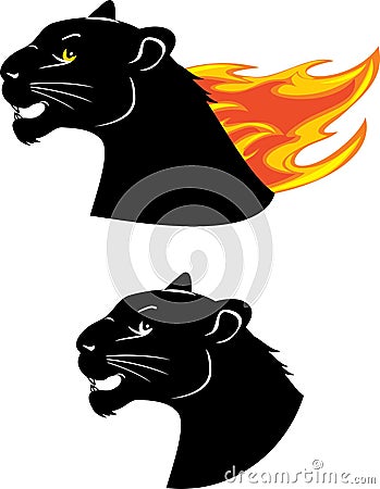 Head of the black panther. Emblem for design Vector Illustration