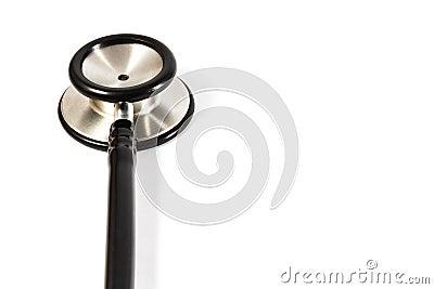 Head of black stethoscope Stock Photo