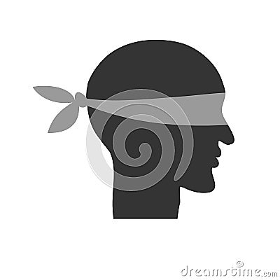 The head of a blindfolded man. Hunch Simple Icon Vector Illustration