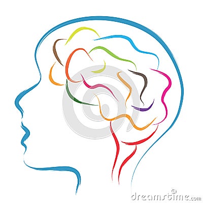 Head and brain Vector Illustration