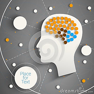 Head with brain Vector Illustration