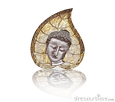 Head of the Buddha History isolated on White Background Stock Photo