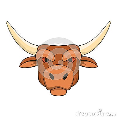 Head of bull icon, cartoon style Vector Illustration