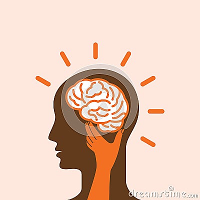 Head with Caring hands, abstract vector illustration Vector Illustration