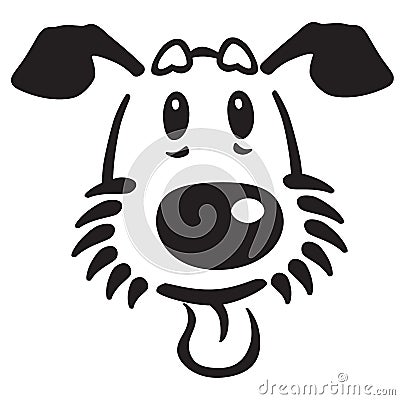 Head of cartoon puppy dog Vector Illustration