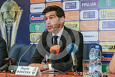 Head coach of FC Shakhtar - Paolo Fonseca Editorial Stock Photo