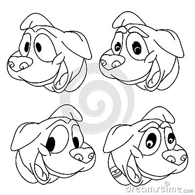 Head of a cute puppy on white background Vector Illustration