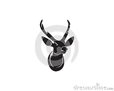 Head deer animals logo black silhouete icons Vector Illustration