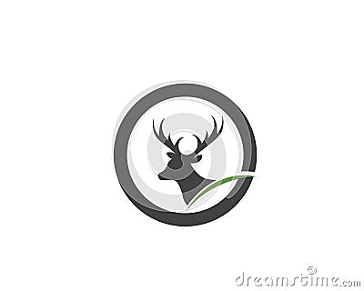 Head deer animals logo black silhouete icons Vector Illustration