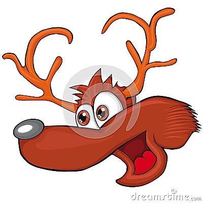 The head of the deer. Cartoon style. Clip art for children. Vector Illustration
