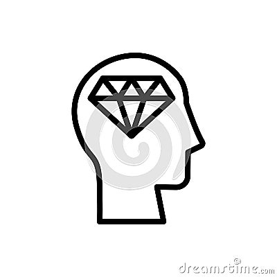 head diamond icon. Simple line, outline vector elements of brain process icons for ui and ux, website or mobile application Stock Photo