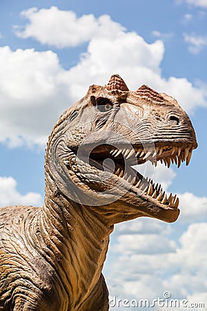 Head of a Dinosaur Stock Photo