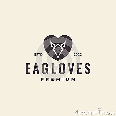 Head eagle love hipster logo design vector graphic symbol icon illustration creative idea Vector Illustration