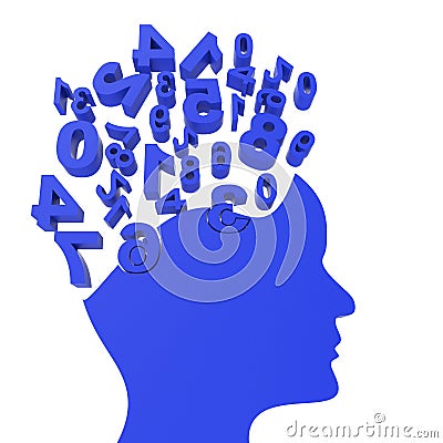 Head Education Shows Develop Studying And Digits Stock Photo