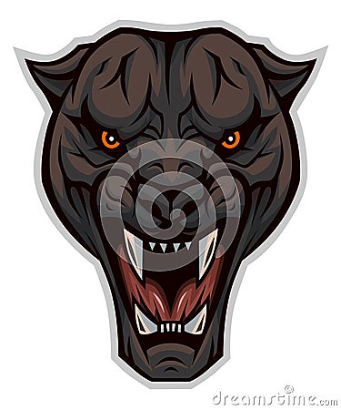 The head of an enraged panther Vector Illustration