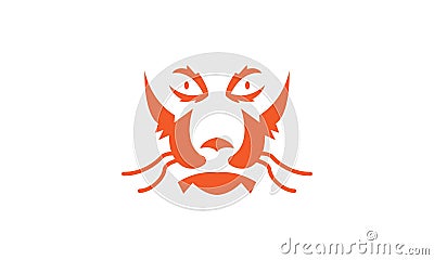 Head face flat dragon logo vector icon illustration design Vector Illustration