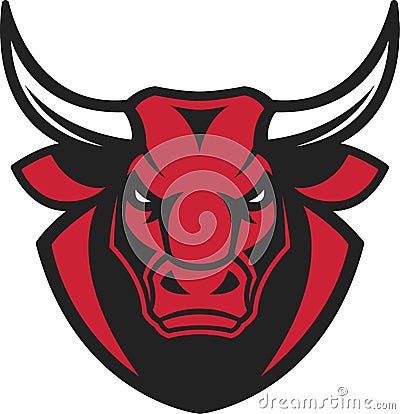 The head of a ferocious bull Vector Illustration