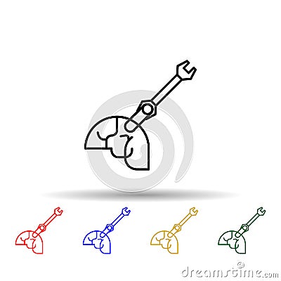 Head, fix, recovery multi color style icon. Simple thin line, outline vector of creative thinking icons for ui and ux, website or Stock Photo