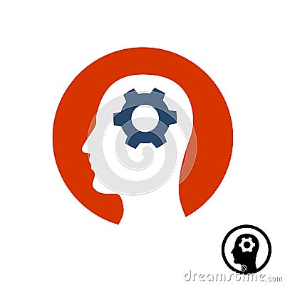 Head gear icon. Brain activity symbol. Vector Illustration