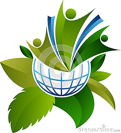 Ecology world logo Vector Illustration