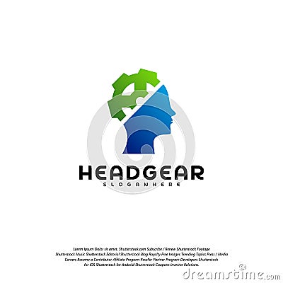 Head Gear logo vector, Head intelligence logo designs concept vector Vector Illustration