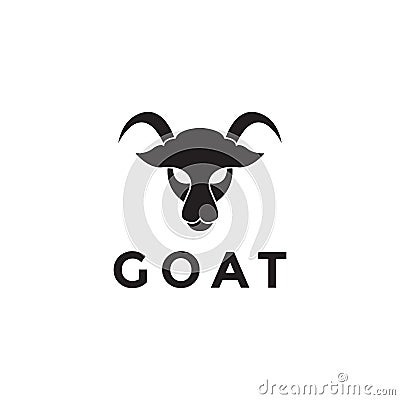 Head goat minimal logo design Vector Illustration