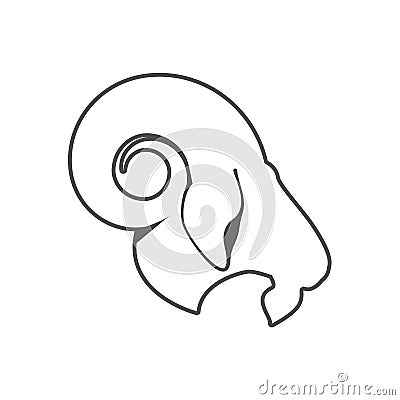 Head Goat on white background Vector Illustration