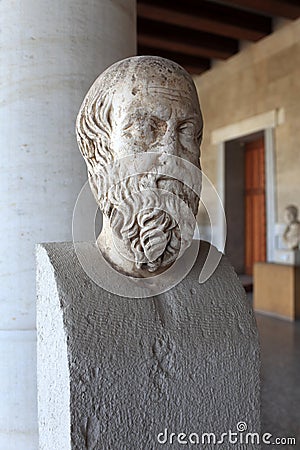 Head of herodotus in museum Editorial Stock Photo