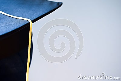 Head of Hijab female wear Toga hat or graduation hat Stock Photo