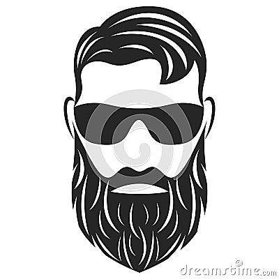 Head hipster logo. Vector illustration. Vector Illustration