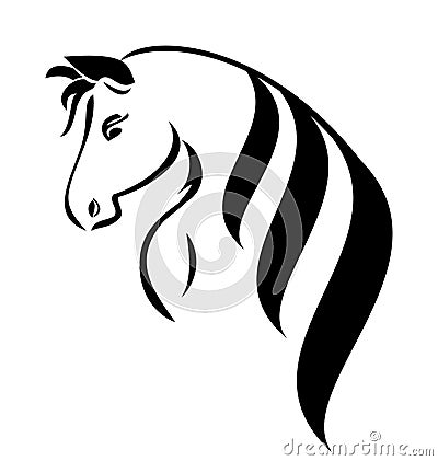 Head horse with beauty hair Vector Illustration