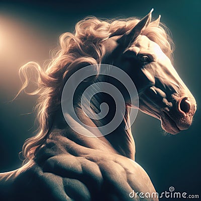 Head of a horse in classic Greek style Stock Photo