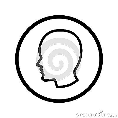Head icon in circle - vector iconic design Vector Illustration