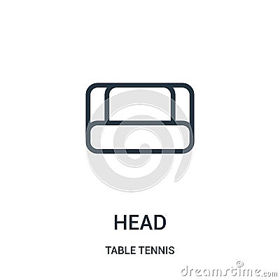 head icon vector from table tennis collection. Thin line head outline icon vector illustration. Linear symbol for use on web and Vector Illustration