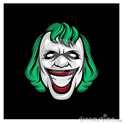 Head Joker mascot logo, Joker logo vector template Vector Illustration