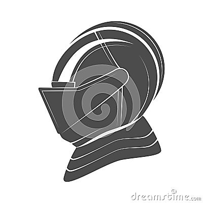 Head of a knight in armor. Vector illustration. Vector Illustration
