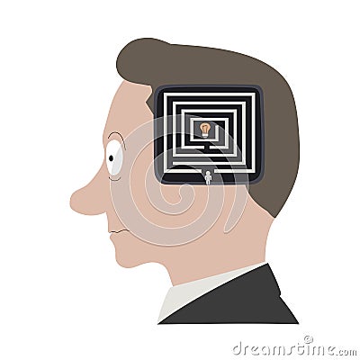 Head labyrinth Vector Illustration
