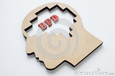 Head with letters BPD Borderline personality disorder. Stock Photo