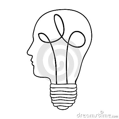 Head and lightbulb abstract wisdom icon image Vector Illustration