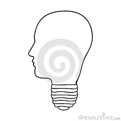 Head and lightbulb abstract wisdom icon image Vector Illustration