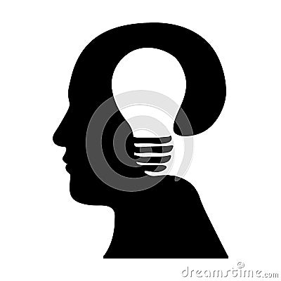 Head and lightbulb abstract wisdom icon image Vector Illustration